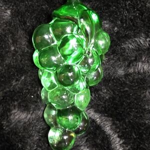 Vintage Green Glass Grape Bunch Murano Style Glass Fruit